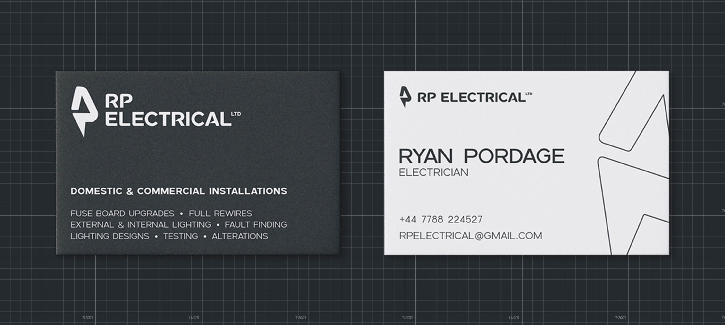 RP Electrical Ltd business card front